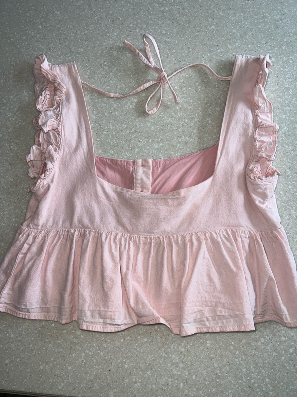 Showpo Pink Ruffle Button-Front Crop Top - Picture 5 of 6